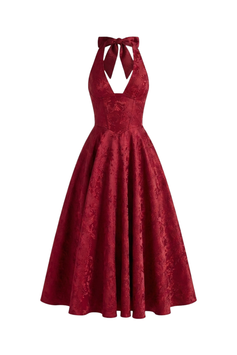 Women's Halter Midi Dress | Full Skirt