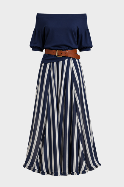 Women's Boho Skirt Set | Off-Shoulder
