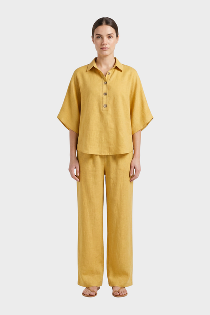 Women's Linen-Look Co-Ord | Wide-Leg