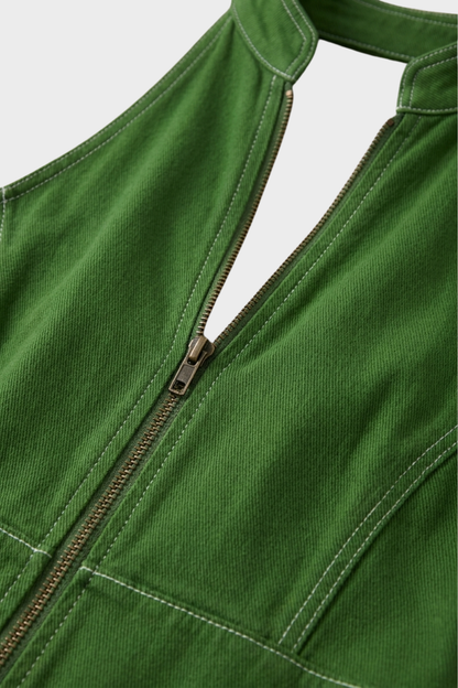 Women's Zip-Front Jumpsuit | Halter