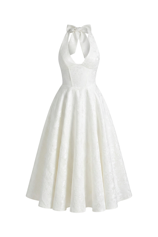 Women's Halter Midi Dress | Full Skirt