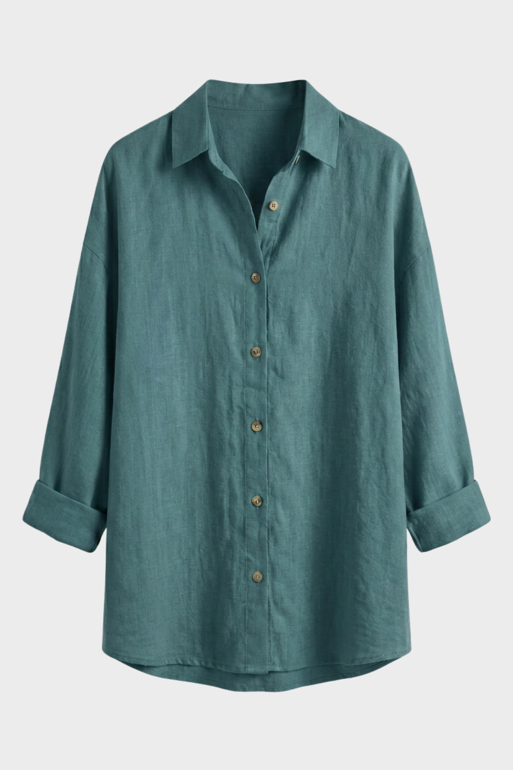 Women's Long Sleeve Shirt Blouse with Button Placket