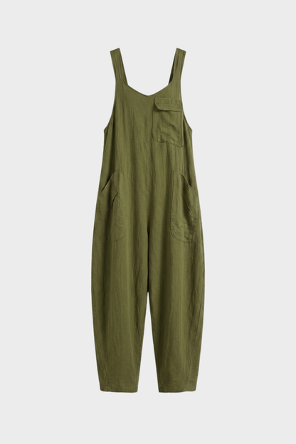 Women's Linen-Look Jumpsuit | Loose