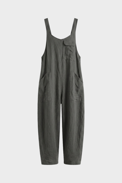Women's Linen-Look Jumpsuit | Loose