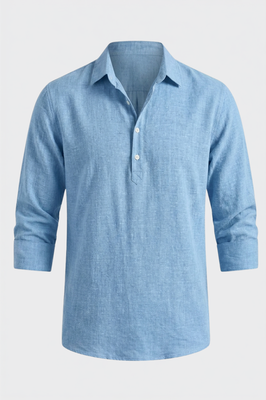 Men's Long Sleeve Shirt with Kent Collar