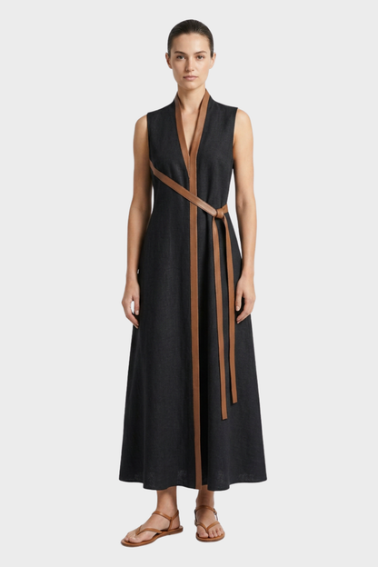 Women's Contrast-Trim Maxi | V-Neck