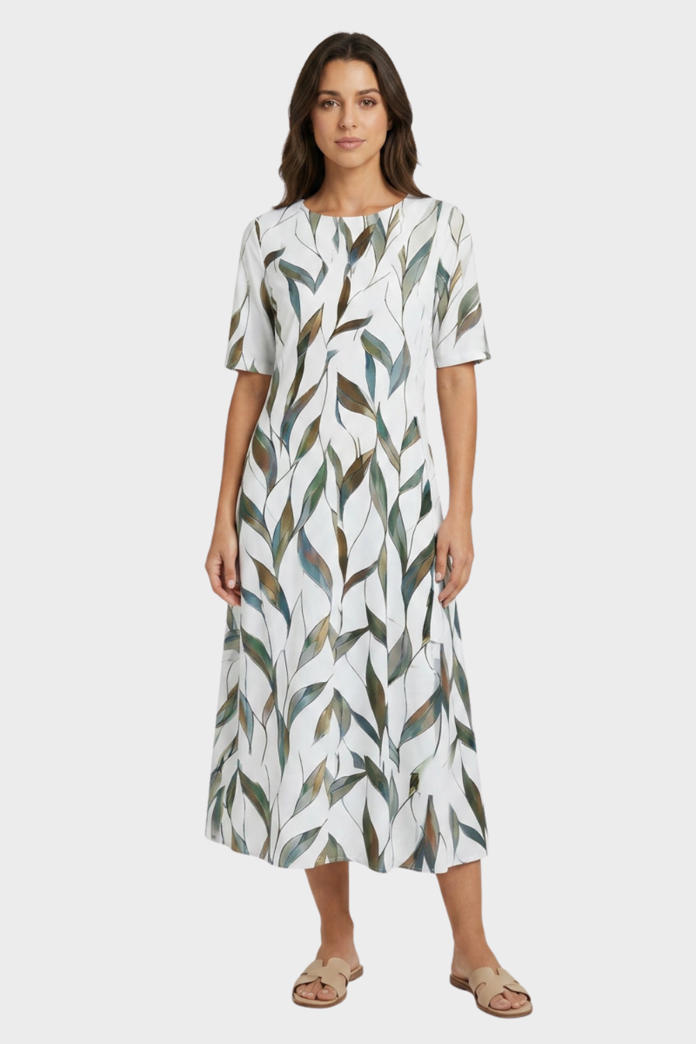 Women's Floral Linen Midi | Pockets