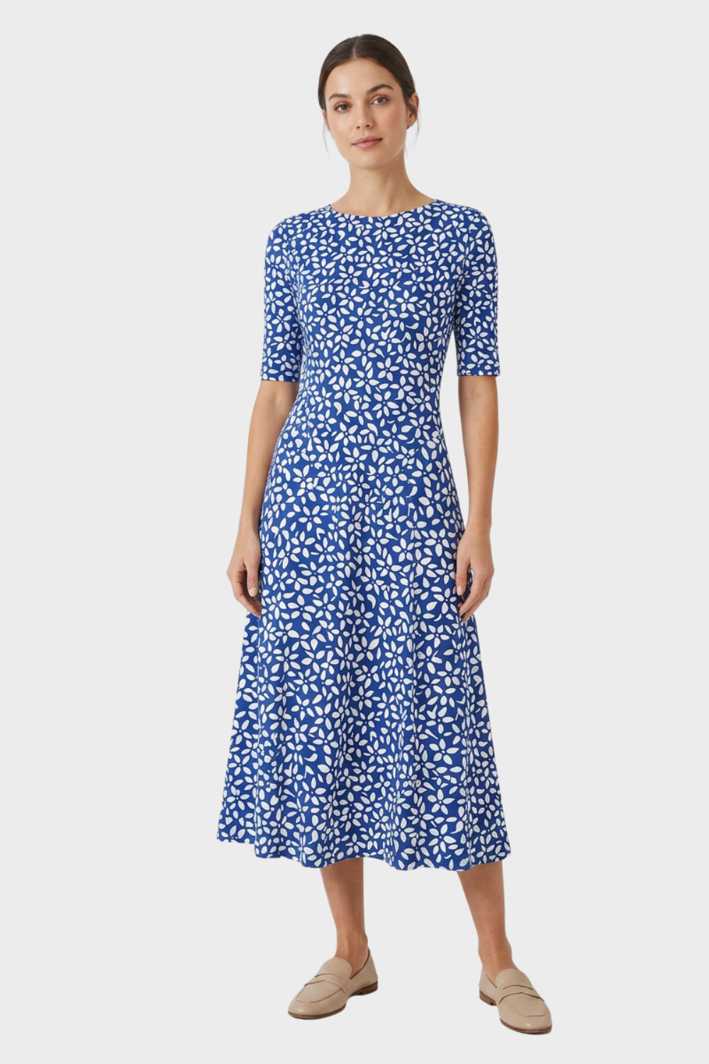 Women's Floral Linen Midi | Pockets