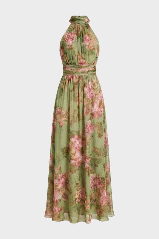 Women's Floral Halter Maxi | Chiffon