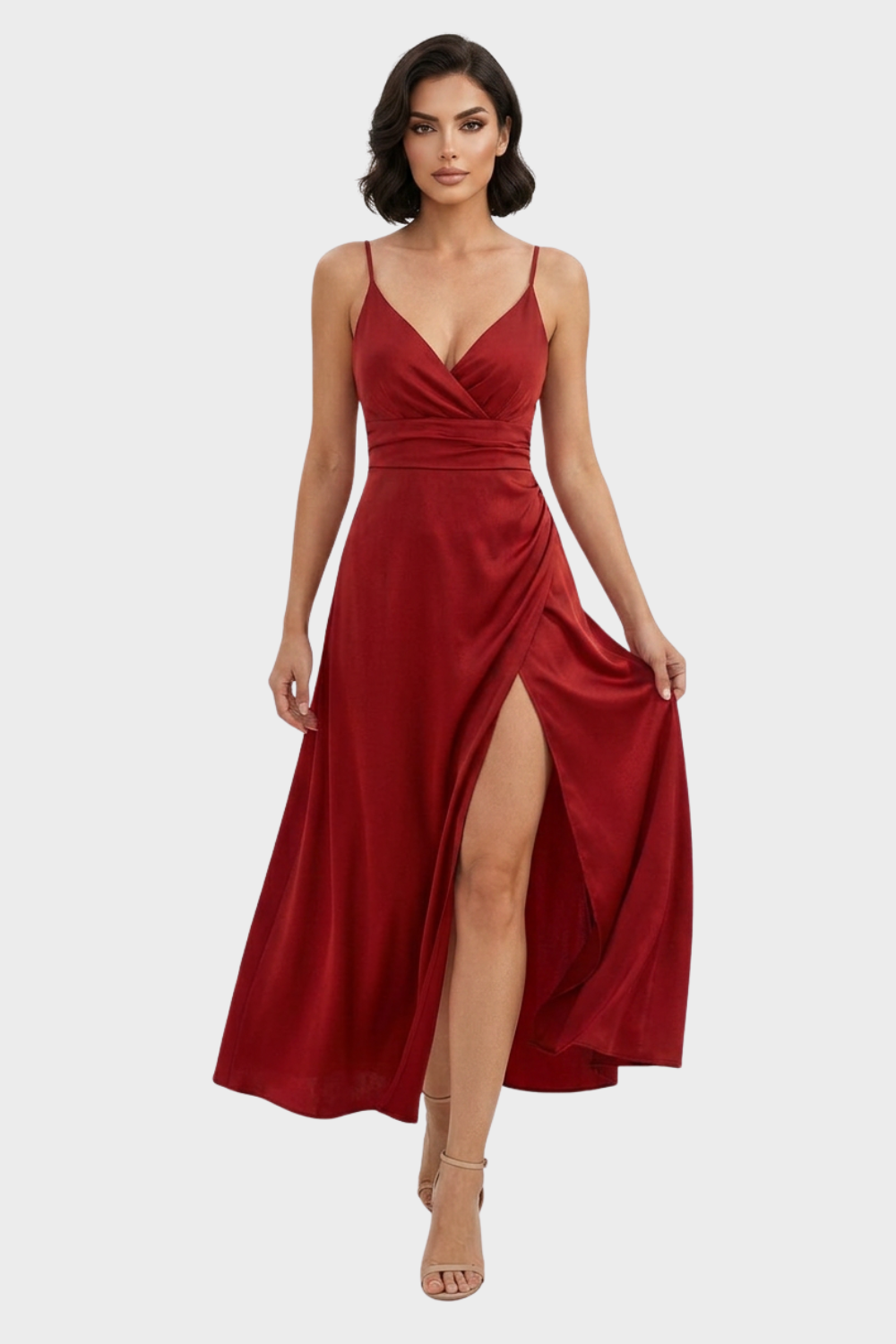 Women's Slip Maxi Dress | V-Neck