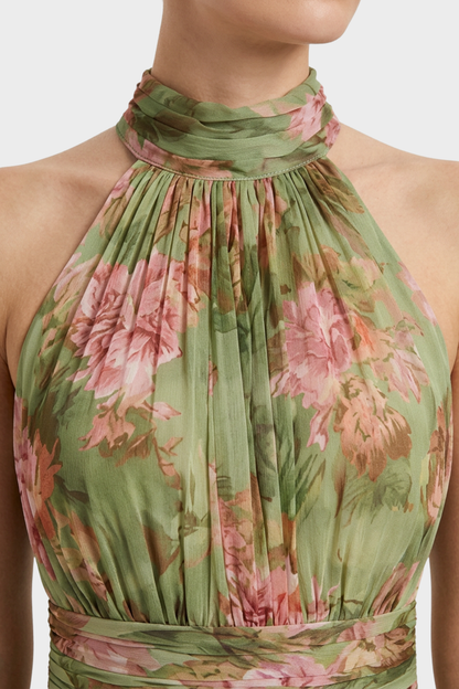 Women's Floral Halter Maxi | Chiffon