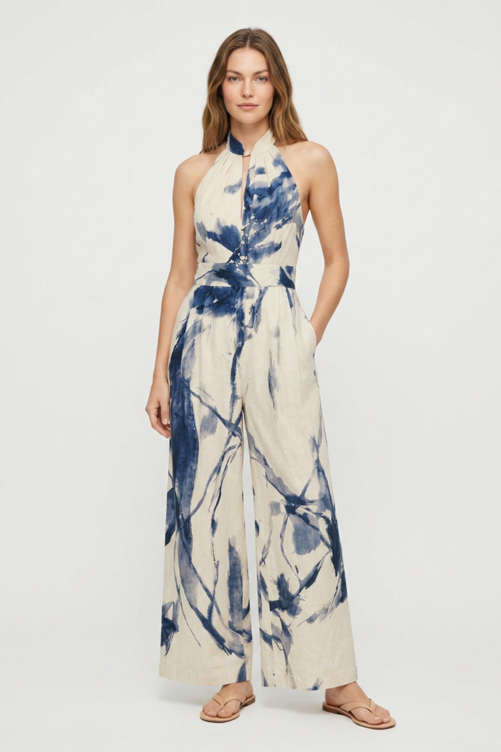 Women's Printed Jumpsuit | Halter Neck