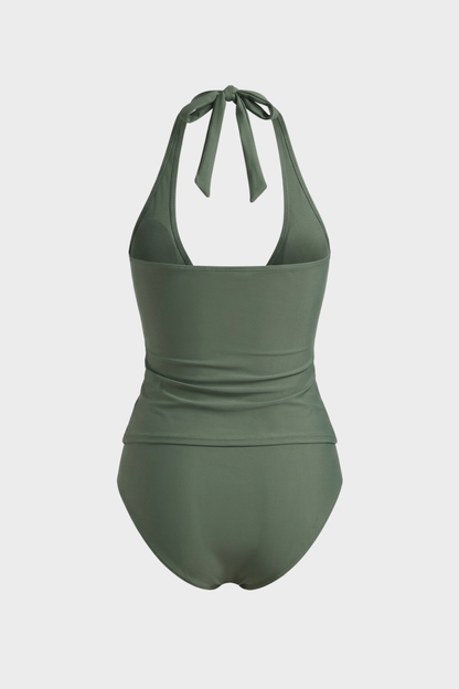 Women's Halter One-Piece Swimsuit | Ring Detail