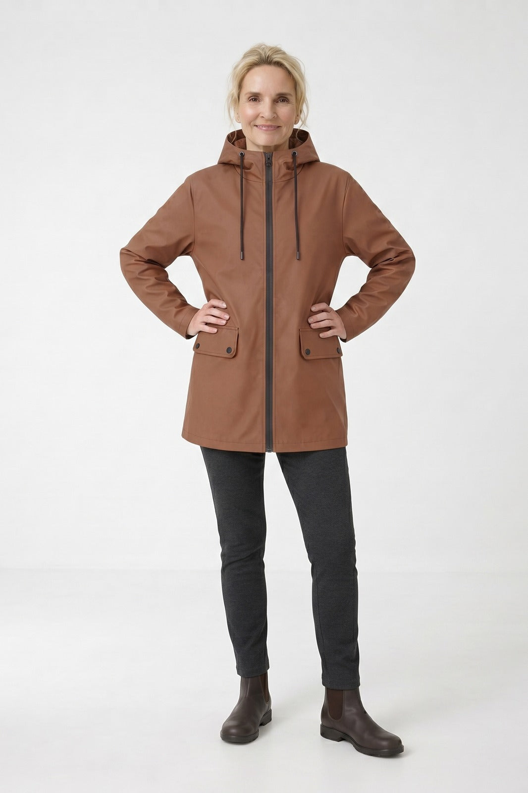 Women's Hooded Rain Jacket | Zip Front
