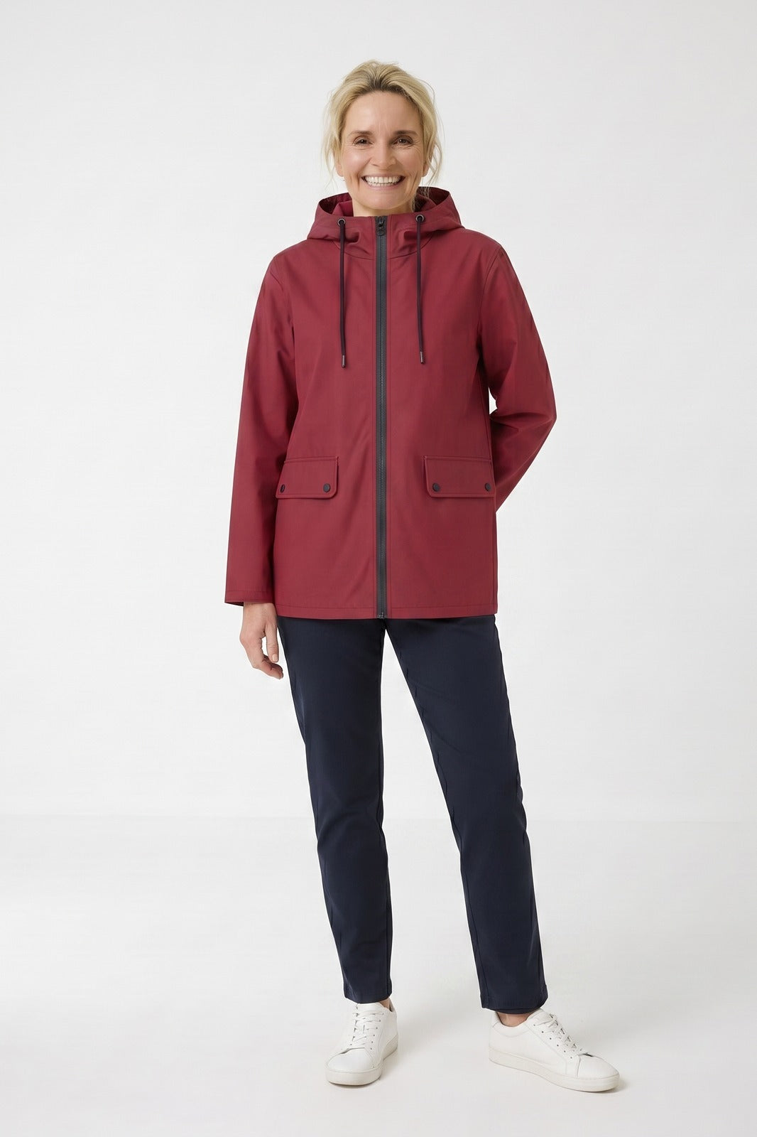 Women's Hooded Rain Jacket | Zip Front