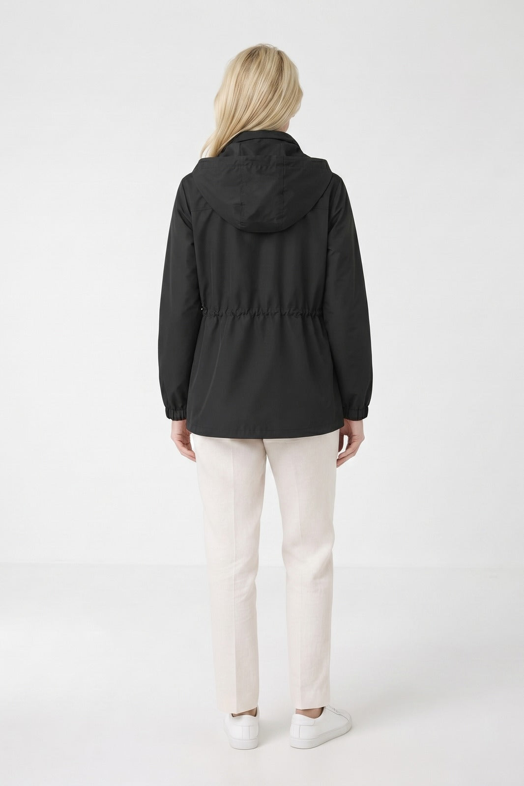 Women's Hooded Rain Jacket | Cinched Waist