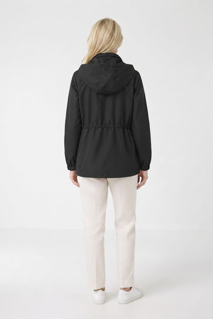 Women's Hooded Rain Jacket | Cinched Waist