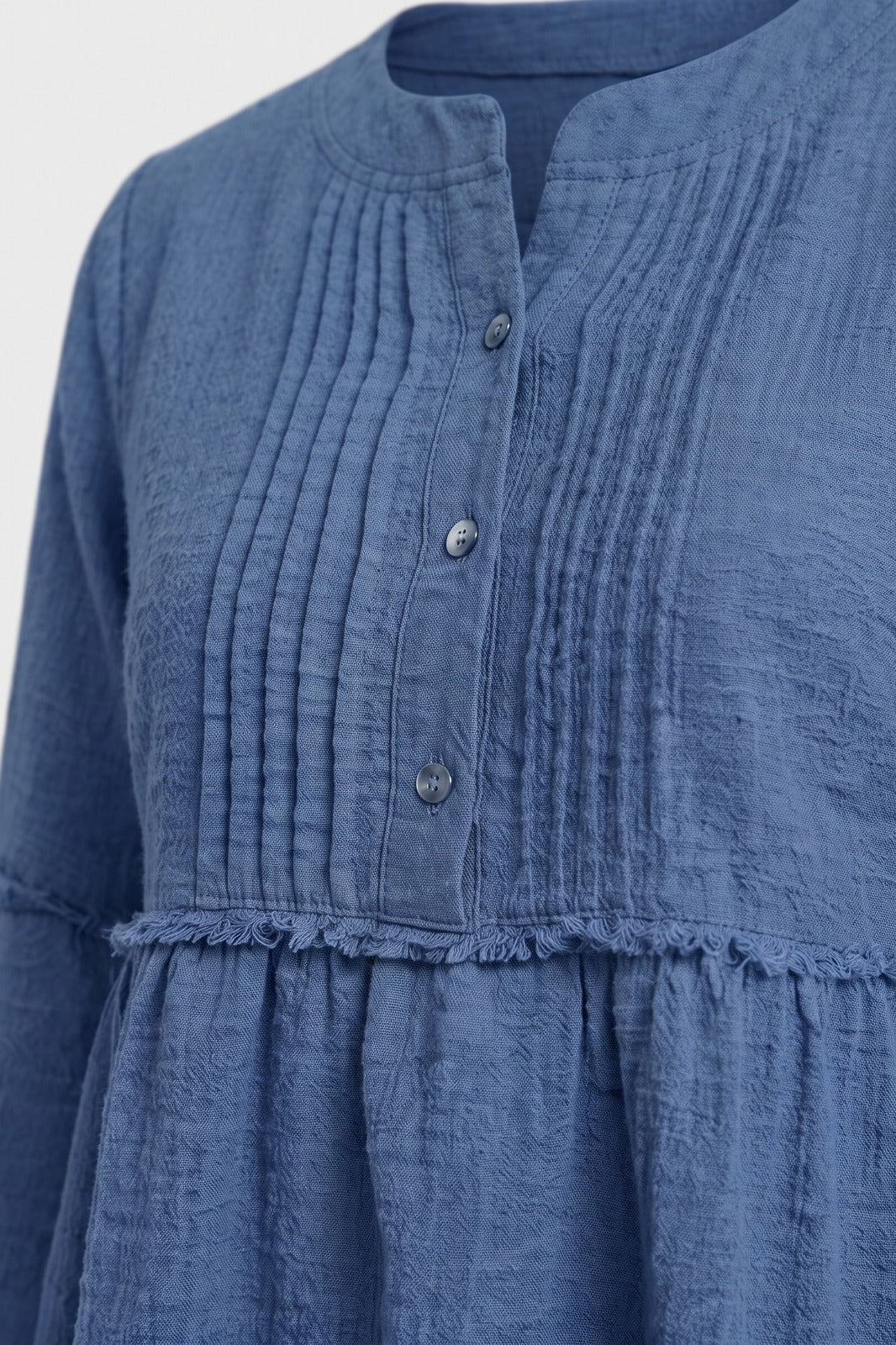 Women's Peplum Blouse | Frayed Sleeves