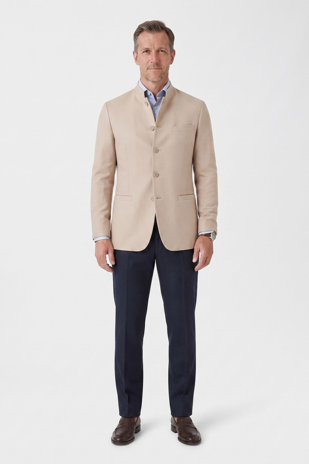 Men's Nehru Collar Blazer | Tailored Fit