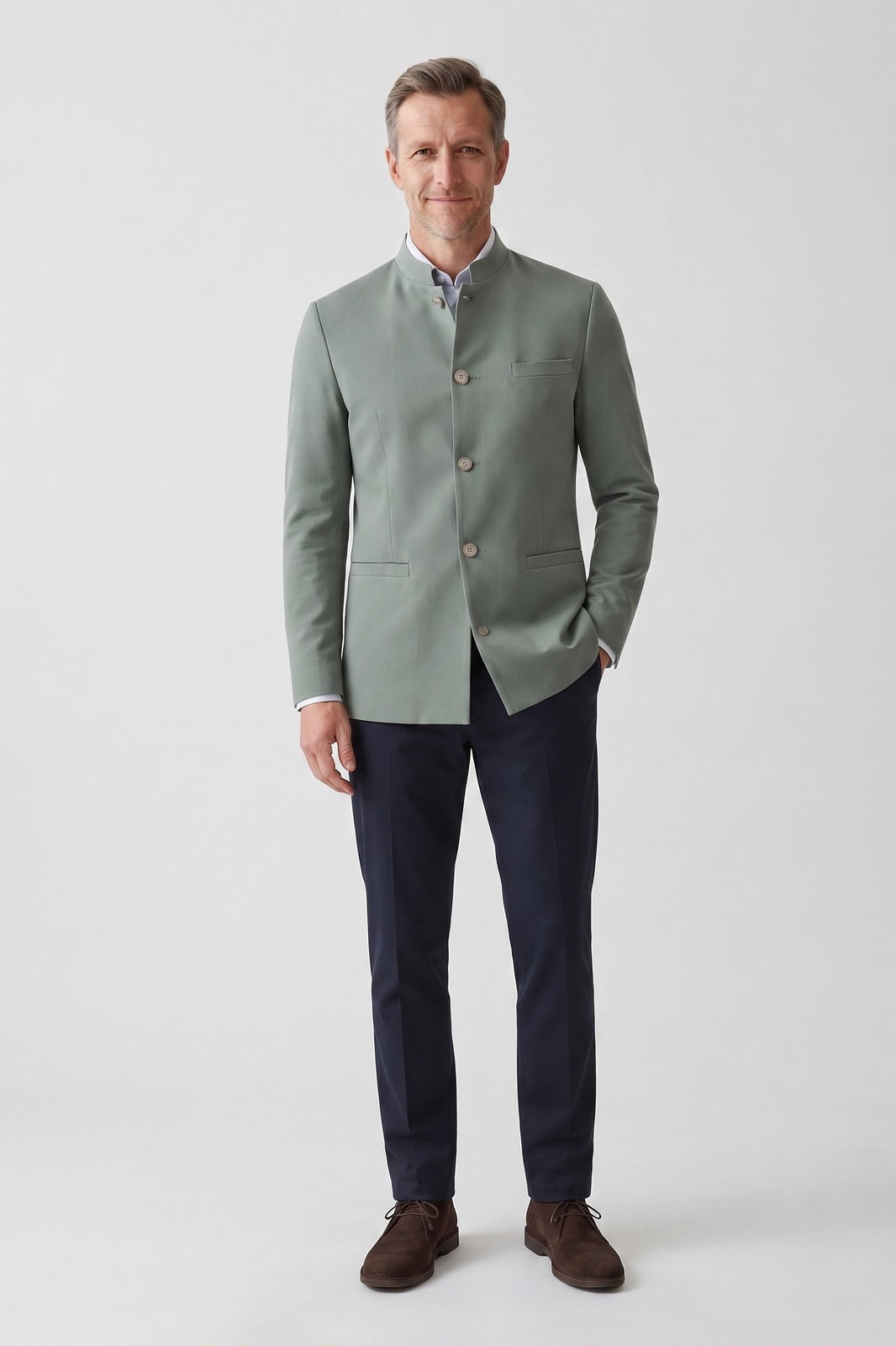 Men's Nehru Collar Blazer | Tailored Fit