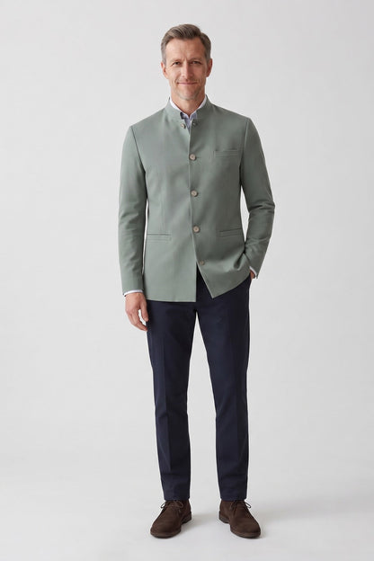 Men's Nehru Collar Blazer | Tailored Fit