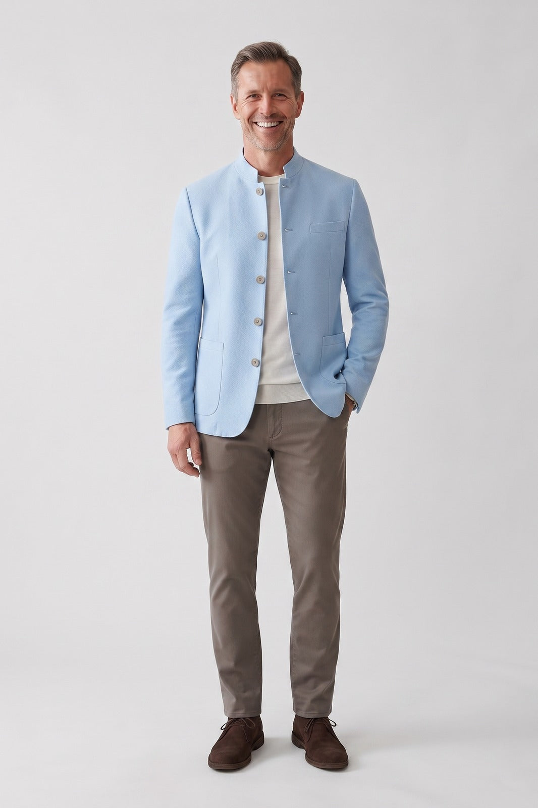 Men's Nehru Collar Blazer | Tailored Fit