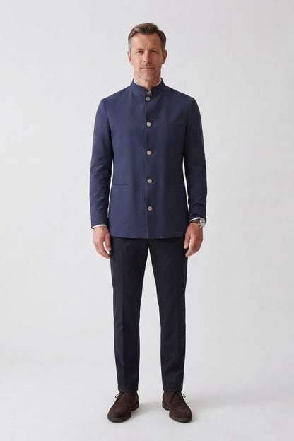 Men's Nehru Collar Blazer | Tailored Fit