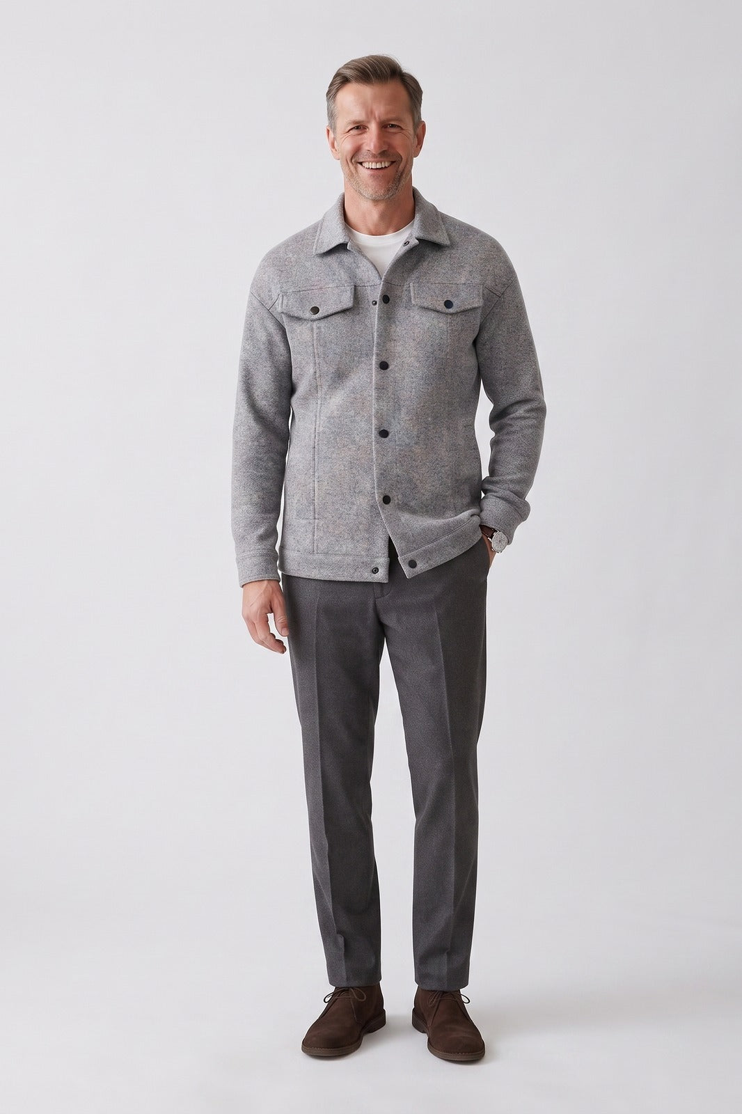 Men's Trucker Jacket | Snap Button Closure