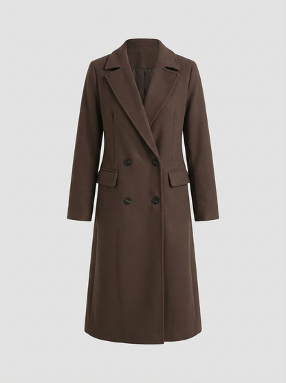 Women's Coat with Belt and Notched Collar
