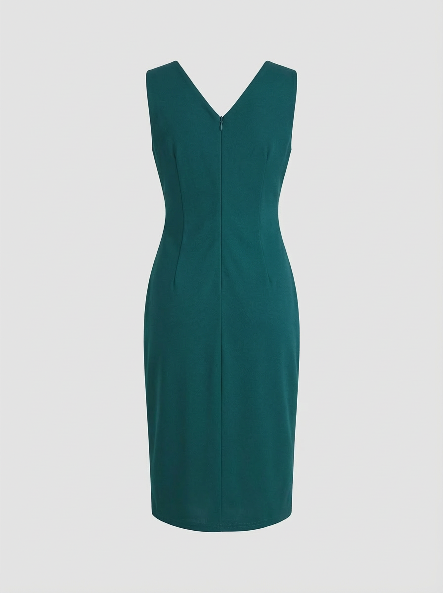 Fitted Dress for Women with V-Neck and Slit