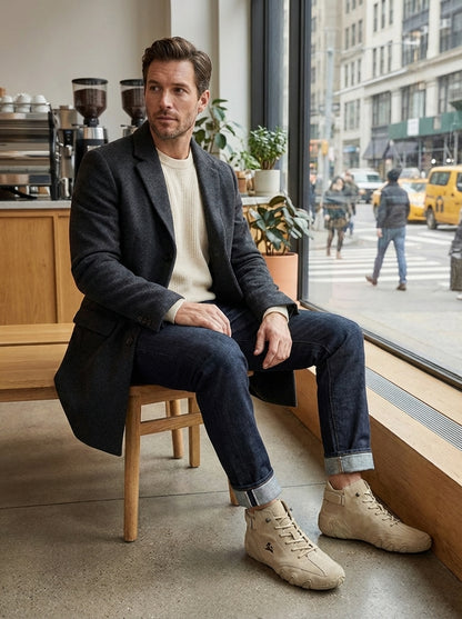 Men's Sneakers with Laces and Profile Sole