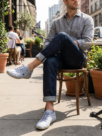 Men's Sneakers with Laces and Profile Sole