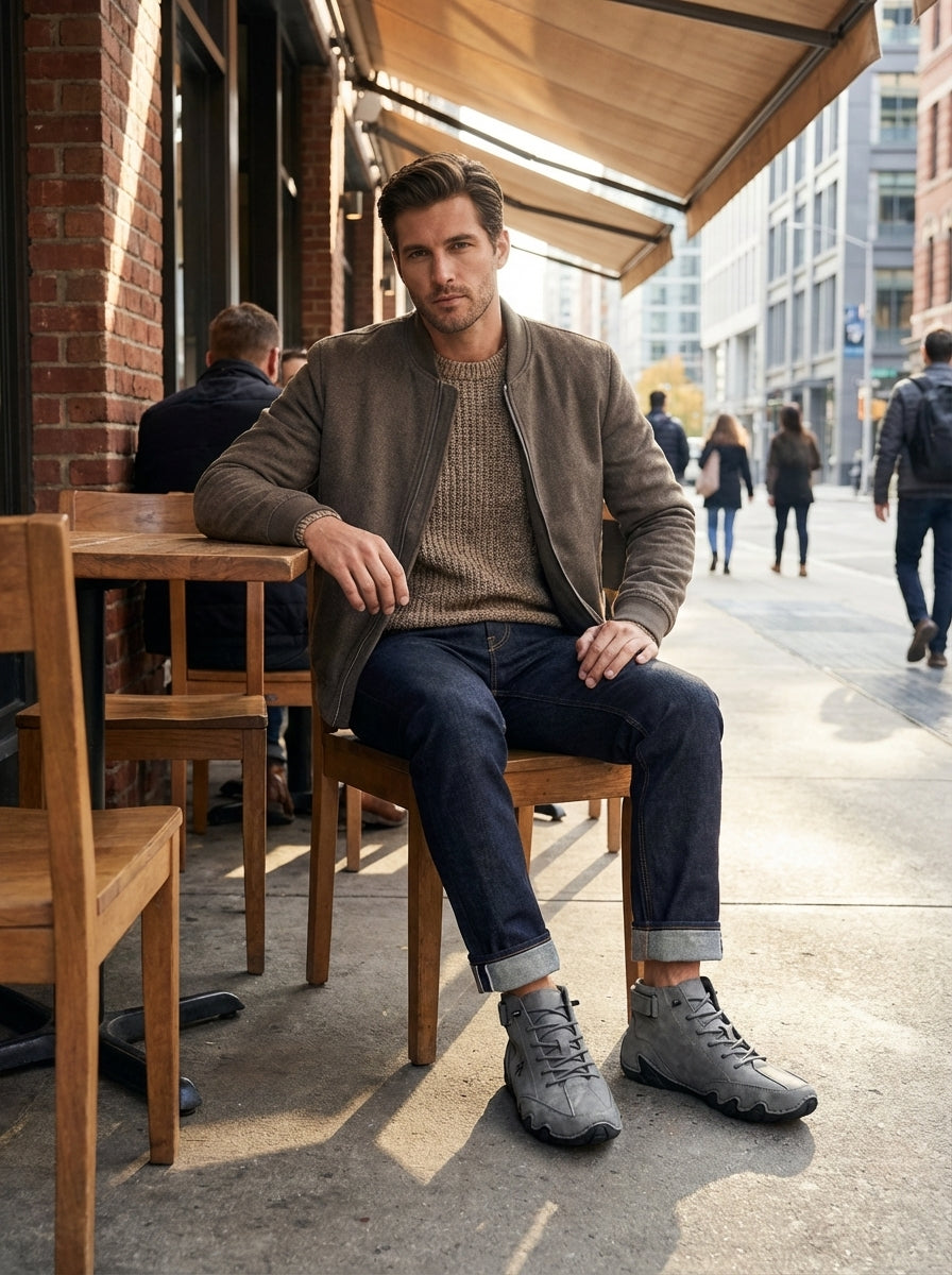 Men's Sneakers with Laces and Profile Sole