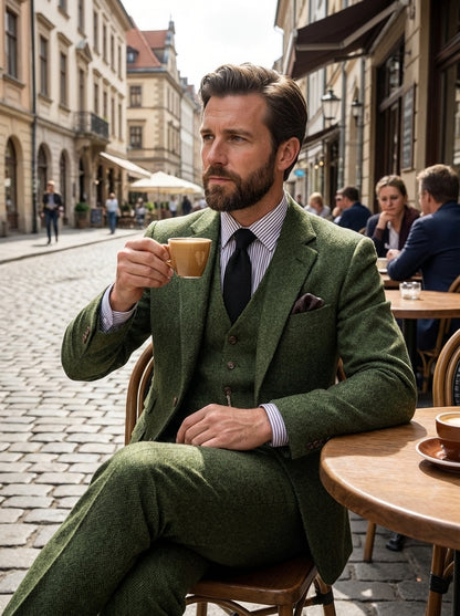 Men's Three-Piece Suit with Waistcoat Slim Fit