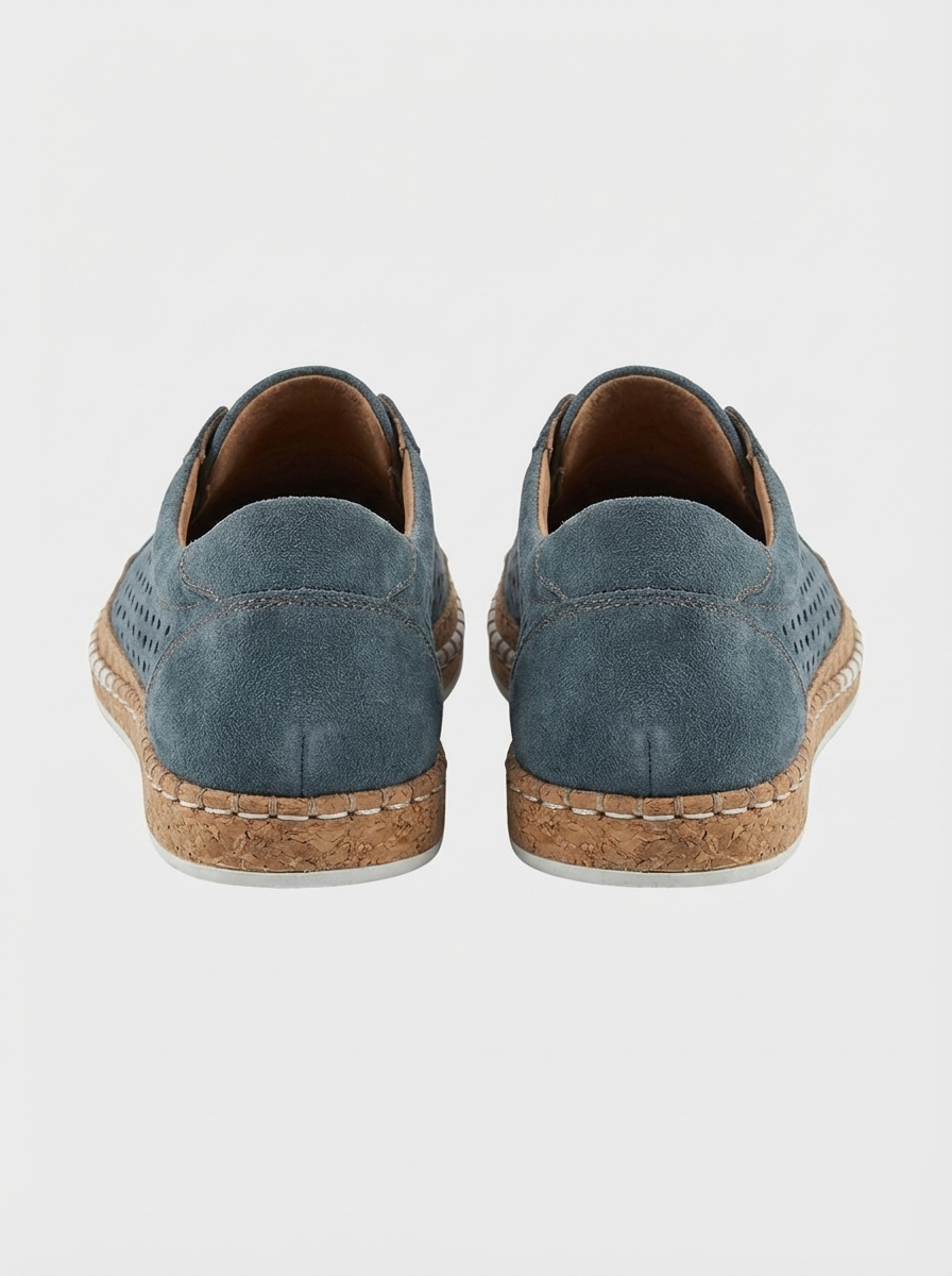 Women's Slip-On Shoes with Elastic Insert and Perforated Design