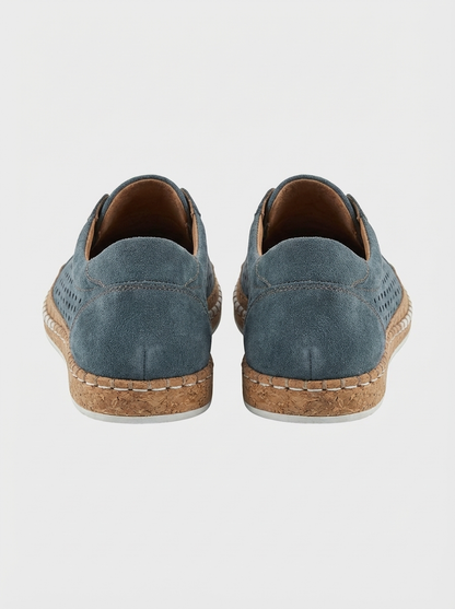 Women's Slip-On Shoes with Elastic Insert and Perforated Design