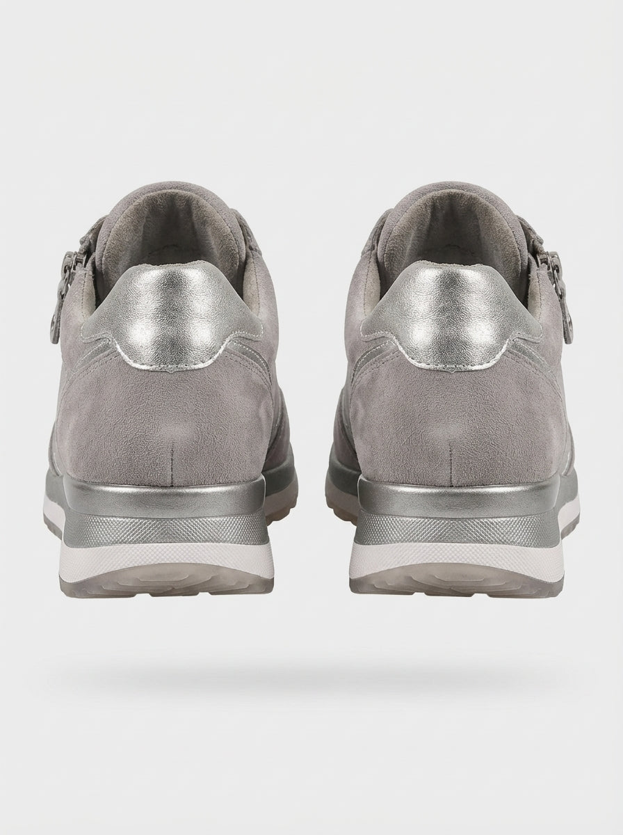 Women's Sneakers with Zip and Laces