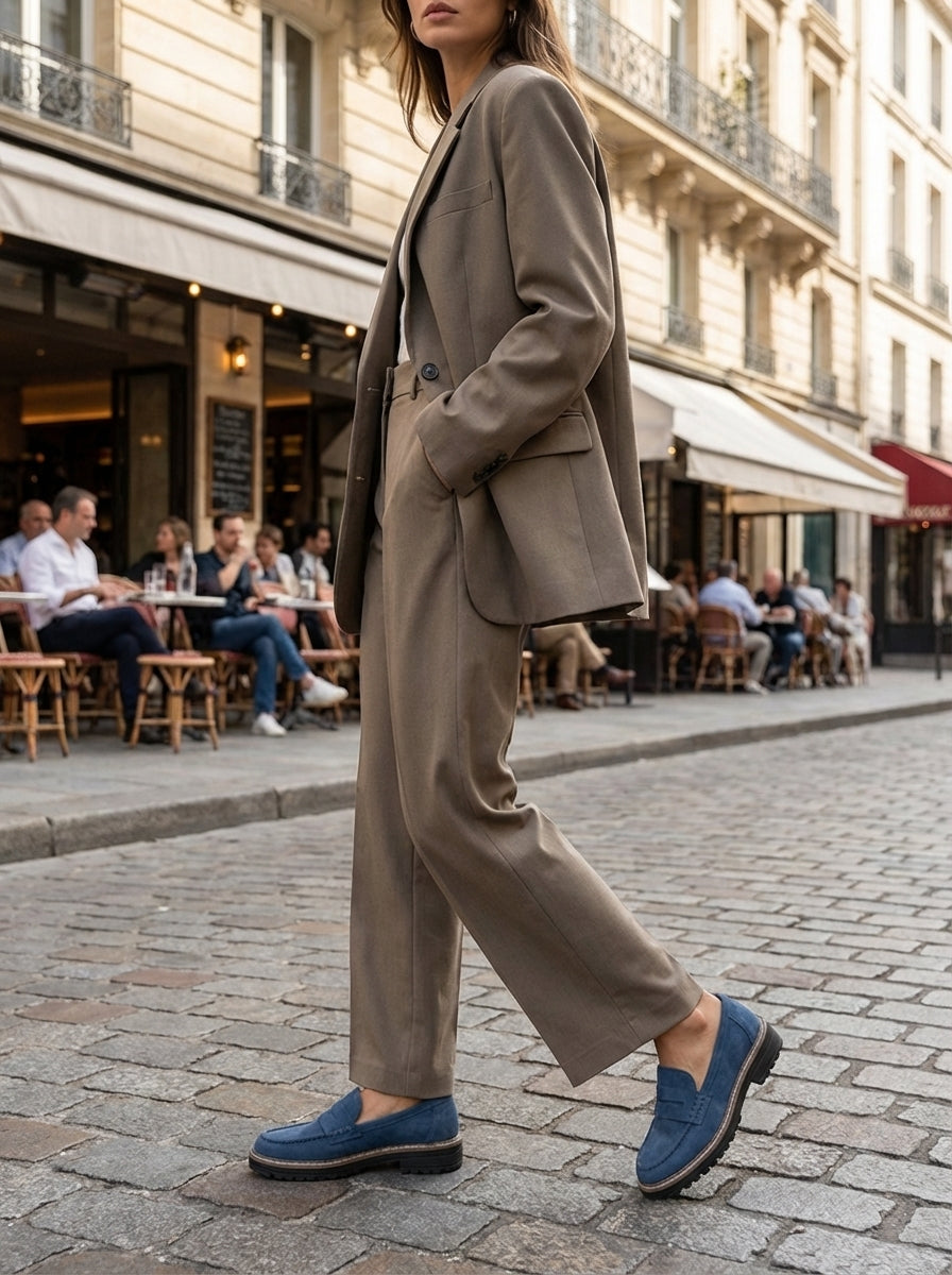 Women's Loafers with Profile Sole and Decorative Tab