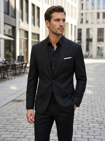 Men's Slim Fit Two-Piece Suit with Notched Lapel