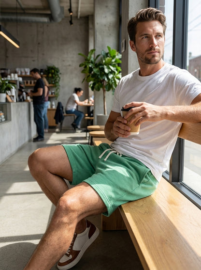 Men's Sweat Shorts with Waistband and Drawstring
