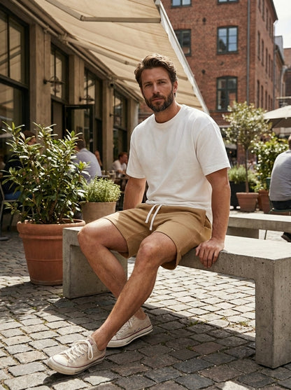 Men's Sweat Shorts with Waistband and Drawstring