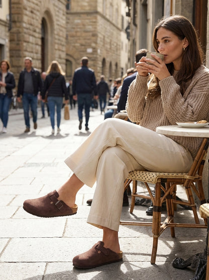 Women's Closed Clogs with Buckle