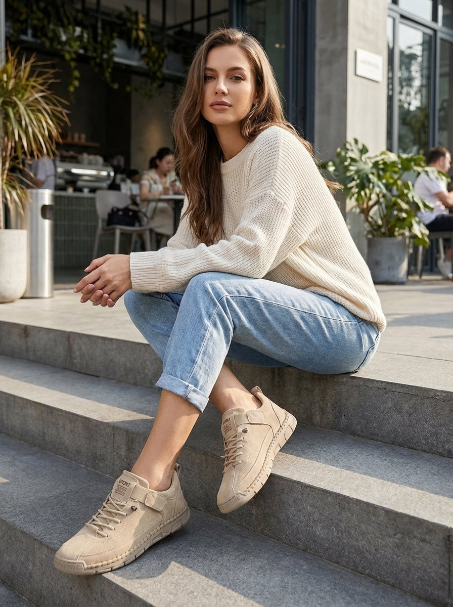 Women's Sneakers with Velcro and Laces
