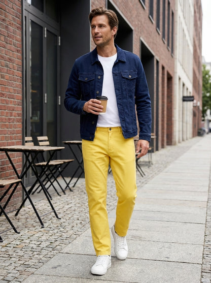 Men's Slim Fit Chino Trousers with Pockets