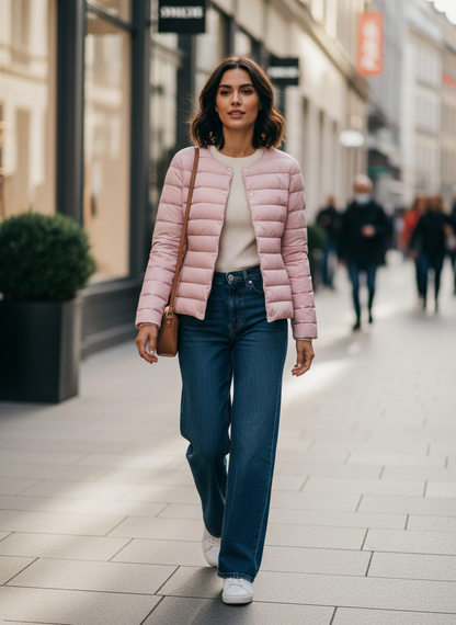 Women's Quilted Jacket Lightweight with Press Studs