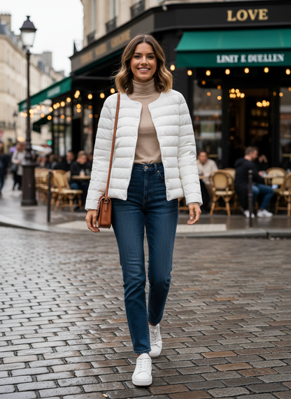 Women's Quilted Jacket Lightweight with Press Studs