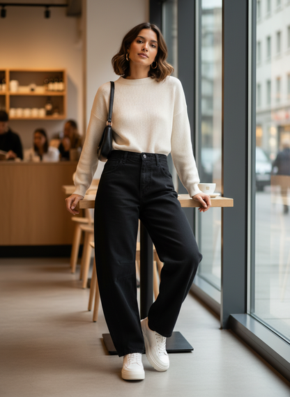 Women's High-Waisted Wide Leg Jeans