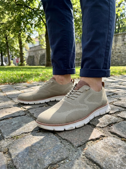 Men's Sneakers with Lacing and Knitted Look