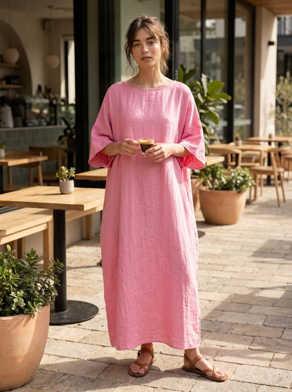 Women's Oversized Linen Maxi | Batwing