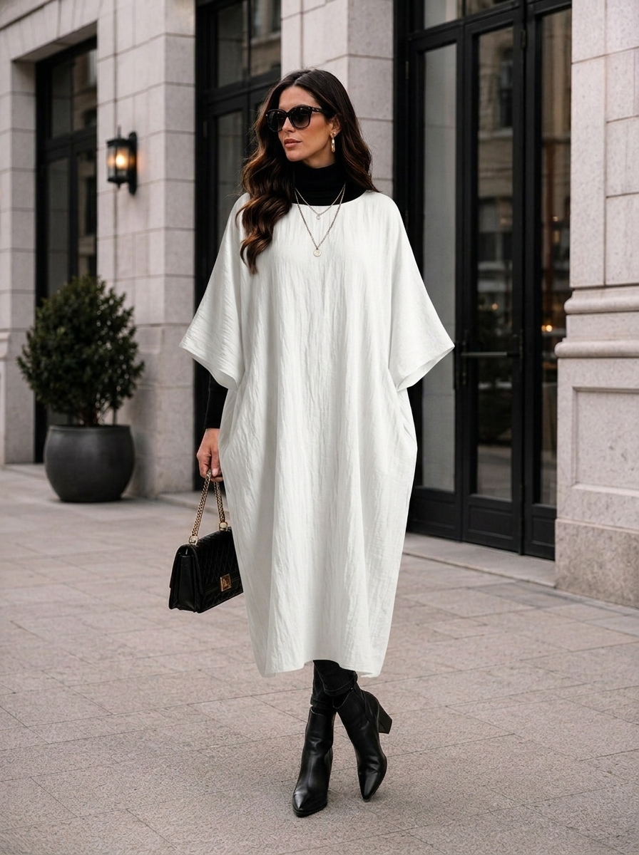 Women's Oversized Linen Maxi | Batwing